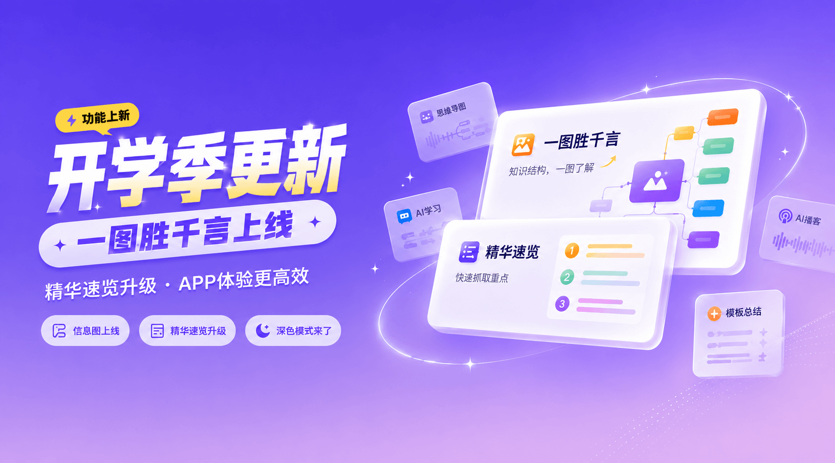 Ai好记更新｜信息图上线、精华速览升级，APP全局深色模式来了