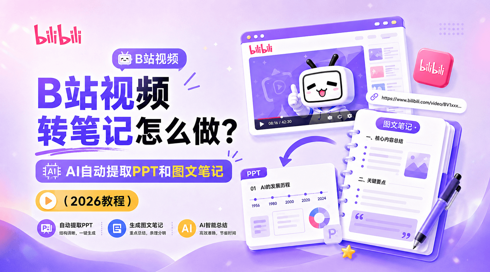 B站视频转笔记怎么做？AI自动提取PPT和图文笔记（2026教程）