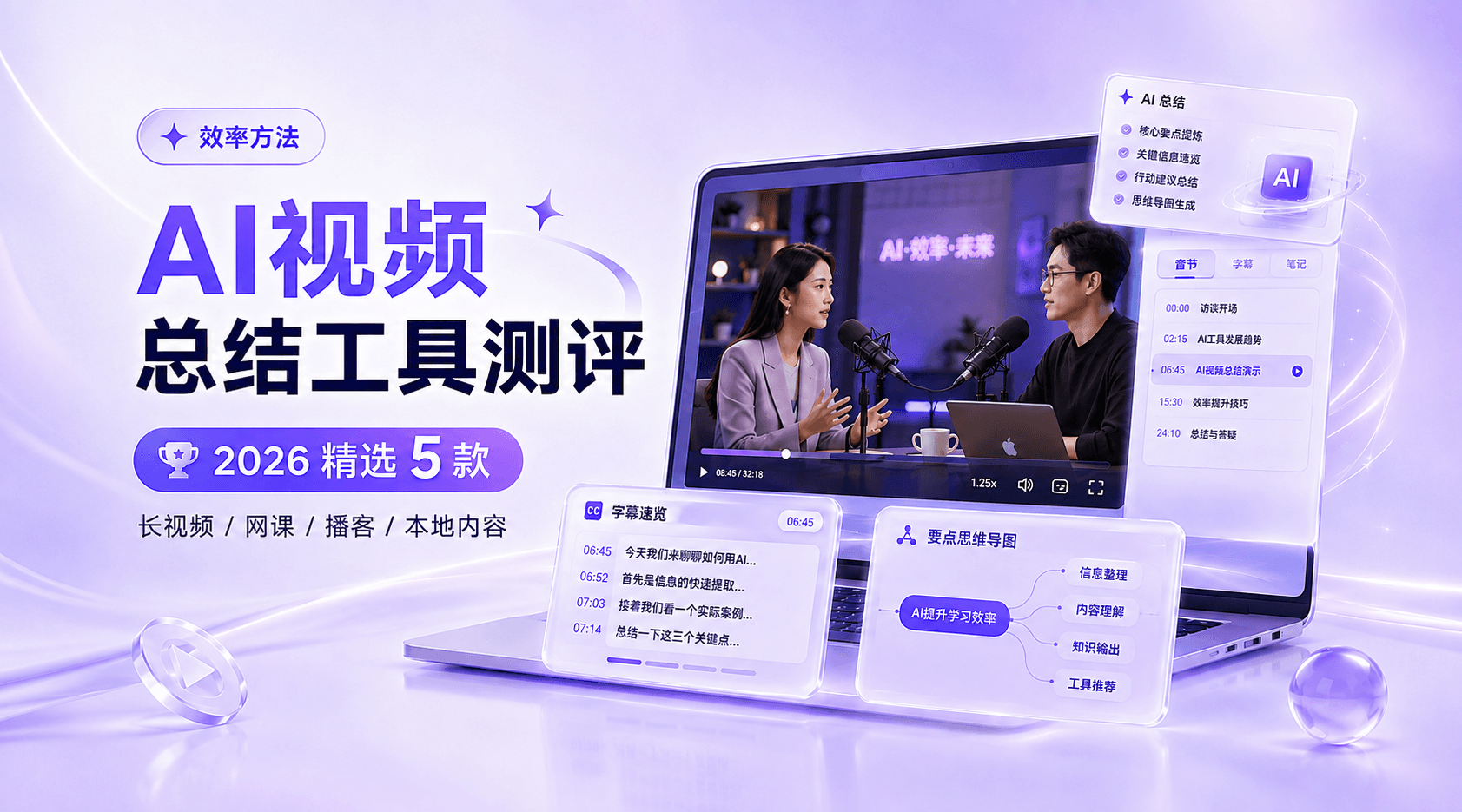 如何用AI总结视频？2026年5款AI视频总结工具对比，这个最全面