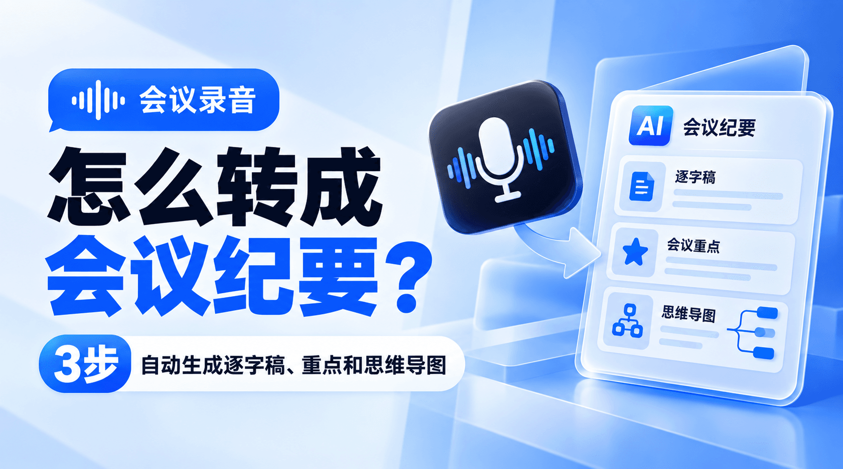 会议录音怎么转成会议纪要？3步自动生成逐字稿和重点总结，又快又准