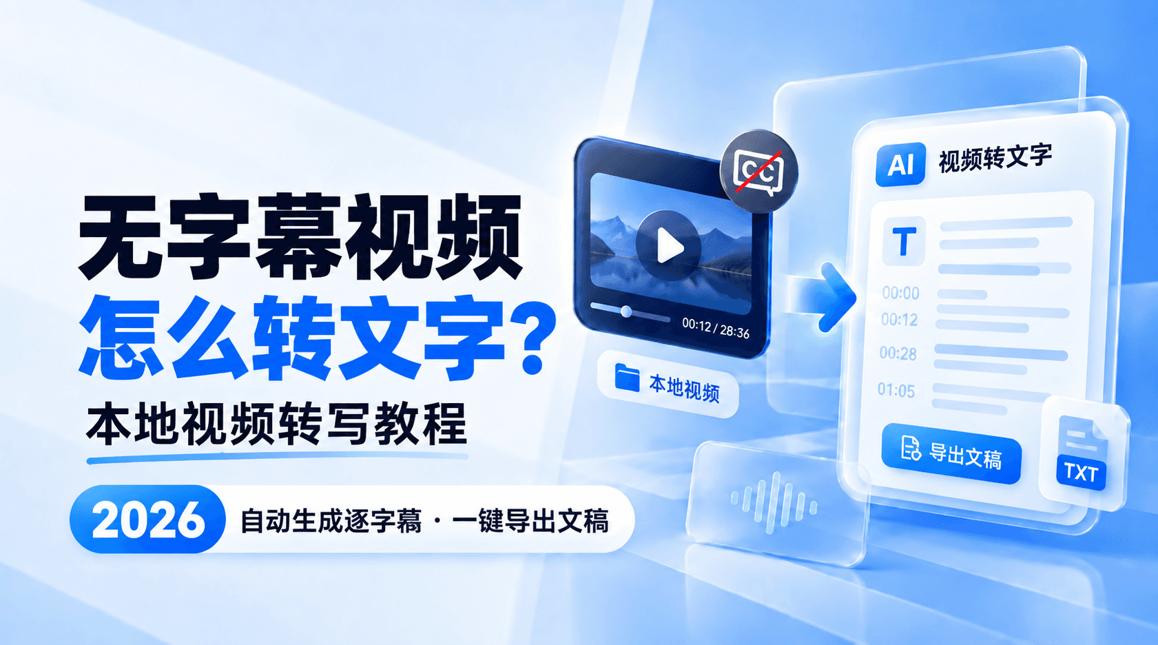 没有字幕的视频如何转文字？本地视频转写与逐字稿导出教程（2026）
