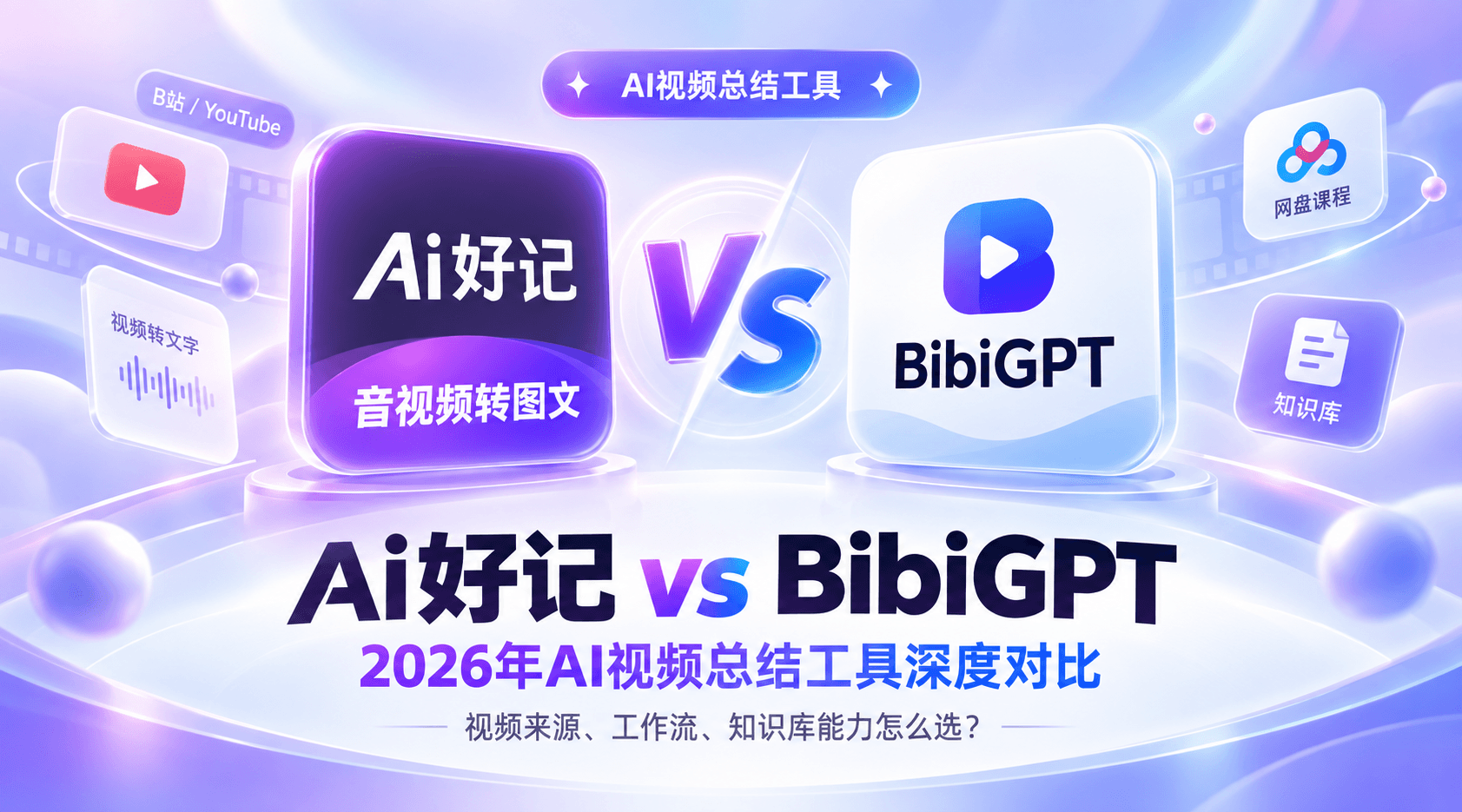 Ai好记 vs BibiGPT哪个好？2026年AI视频总结工具深度对比