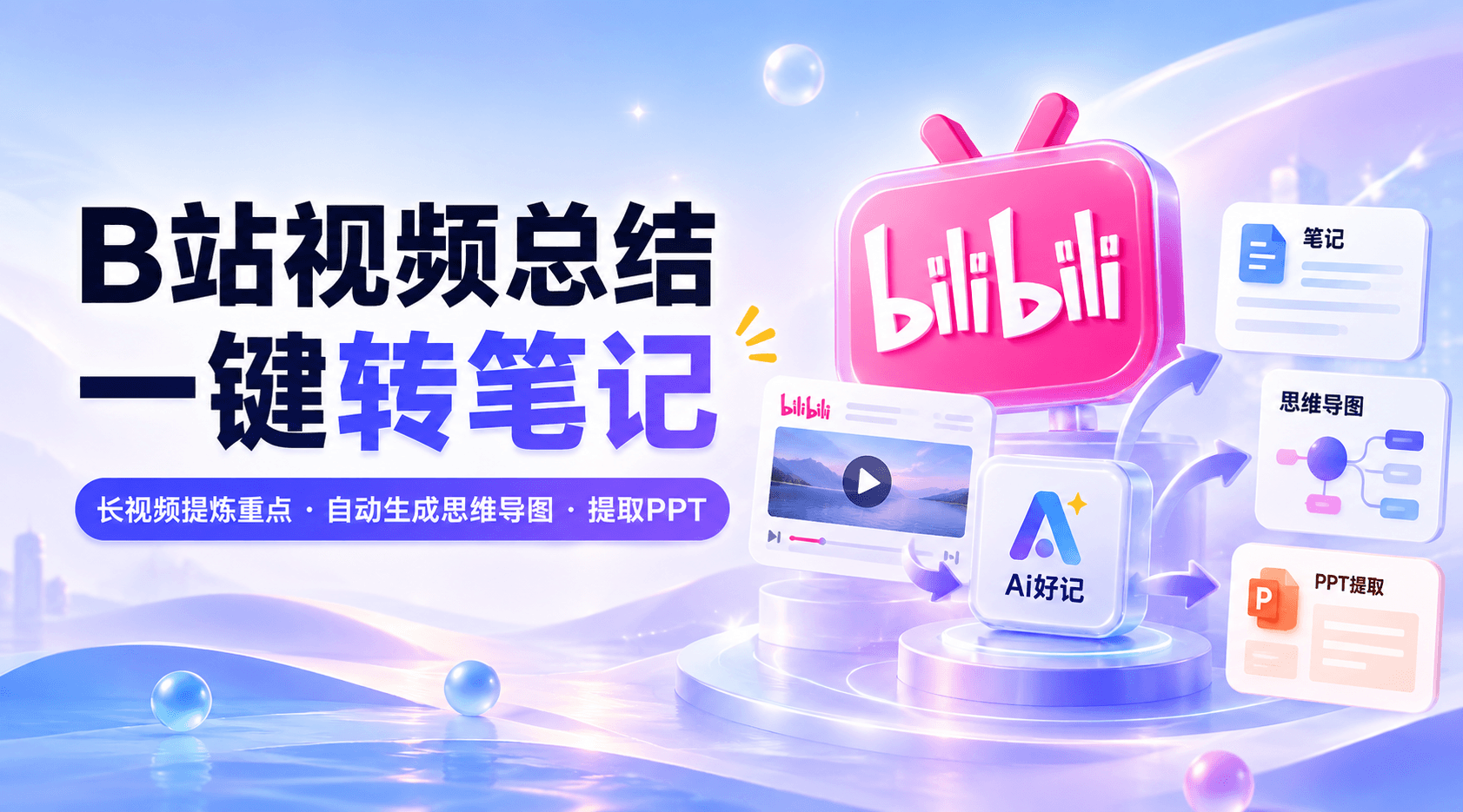 B站视频总结神器：长视频一键转笔记，还能生成思维导图和提取PPT